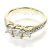 1.10CT Princess and Round Cut Diamonds Three Stone Ring