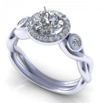 0.82CT and round cut diamonds engagement ring