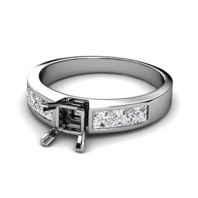 0.80CT Princess Cut Diamonds Engagement Ring