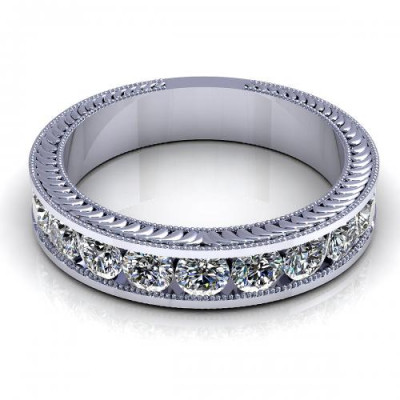 1.25CT Round Cut Diamond Wedding Band