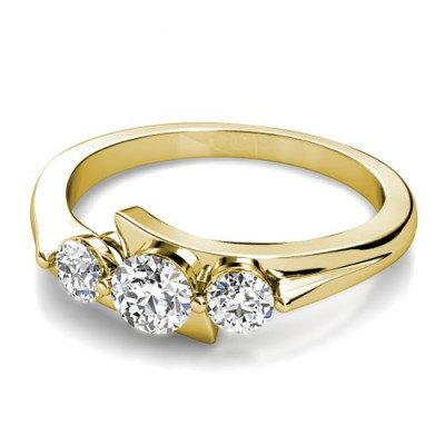 0.85CT Round Cut Diamonds Three Stone Ring