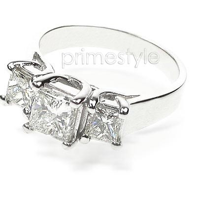 1.40CT Princess Cut Diamonds Three Stone Ring
