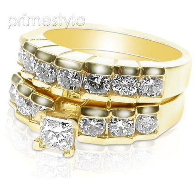 1.85CT Round Cut Diamonds Bridal Set