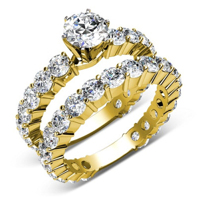 5.65CT Round Cut Diamonds Bridal Set