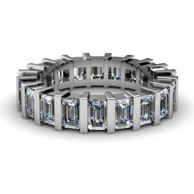 5.50CT Emerald Cut Diamonds Eternity Band