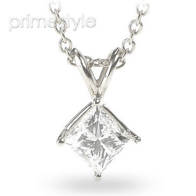 0.25CT Princess Cut Diamond Solitaire Pendant