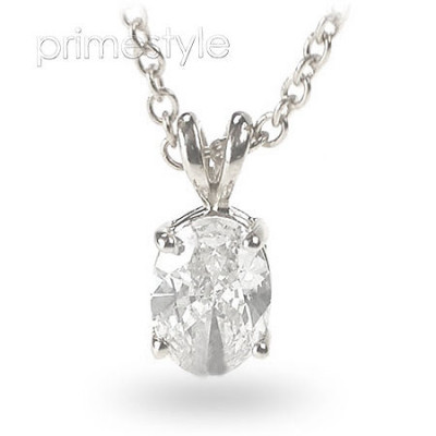 0.25CT Oval Cut Diamond Solitaire Pendant