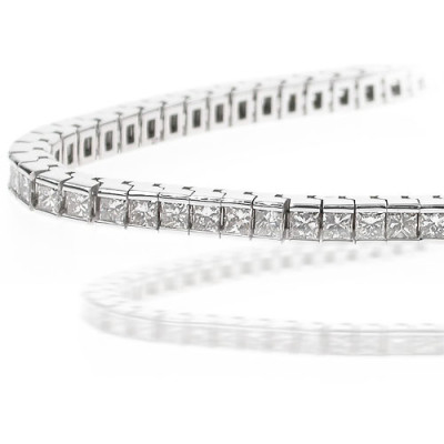 Princess Cut 3.80CT Diamonds Tennis Bracelet In 14KT