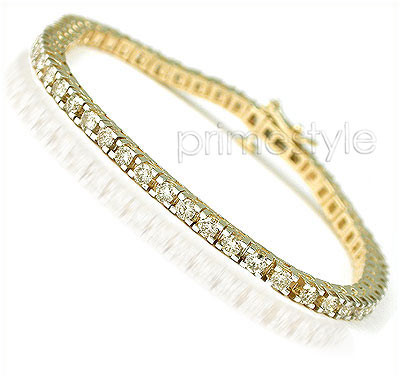14KT Yellow Gold 1.00CT Round Cut Diamonds Tennis Bracelet