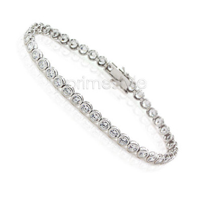 Tennis Bracelet - 14KT White Gold 2.10CT Round Cut Diamonds 