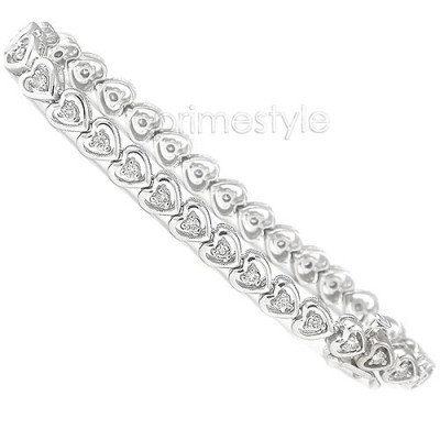 Diamonds Bracelet In 14KT White Gold (1.00CT Round Cut Diamonds)