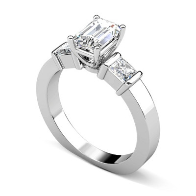 1.30CT Emerald Cut Diamonds Engagement Ring