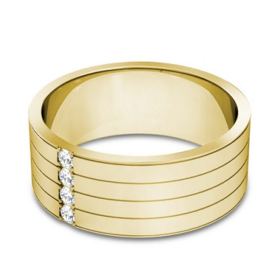 0.15CT Round Cut Diamonds Men's Wedding Band