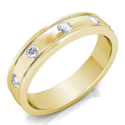 0.50CT Round Cut Diamond Men's Wedding Band