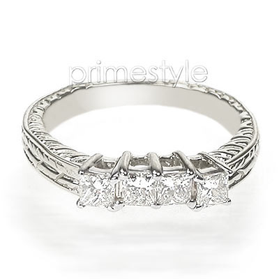 0.80CT Diamond Wedding Band - Princess Cut Diamonds