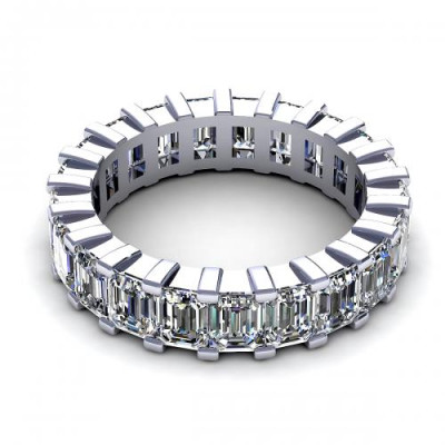 5.20CT Emerald Cut Diamonds Eternity Band