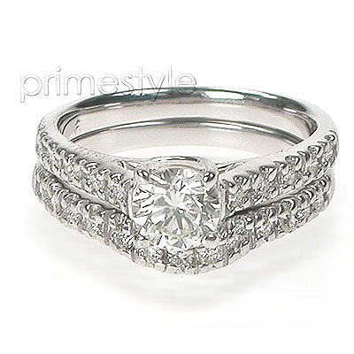 1.35CT princess and round Diamond Bridal Set