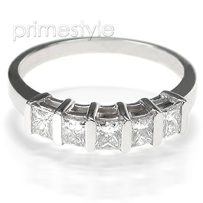 1.00CT Wedding Band with Princess Cut Diamonds