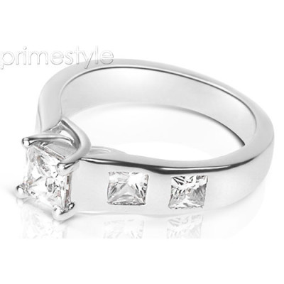 1.30CT Princess Cut Diamonds Engagement Ring