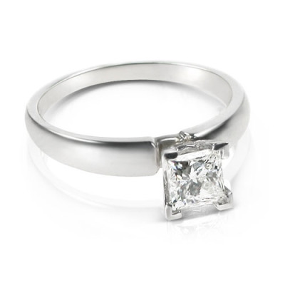 0.25CT Princess Cut Diamond Solitaire Ring