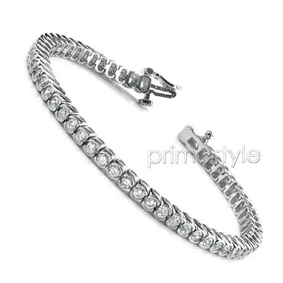 4.00CT Round Cut Diamonds Tennis Bracelet In 14KT White Gold