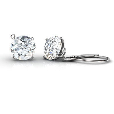 Round Cut Diamond Stud Earrings 0.25CT Total Weight In 14KT White Gold Setting