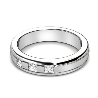 0.40CT Princess Cut Diamonds Men's Wedding Band
