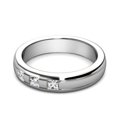 0.25CT Princess Cut Diamond Wedding Band 