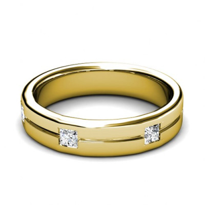 0.75CT Princess Cut Diamonds Men's Wedding Band