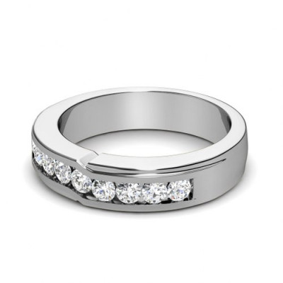 0.65CT Round Cut Diamonds Men's Wedding Band