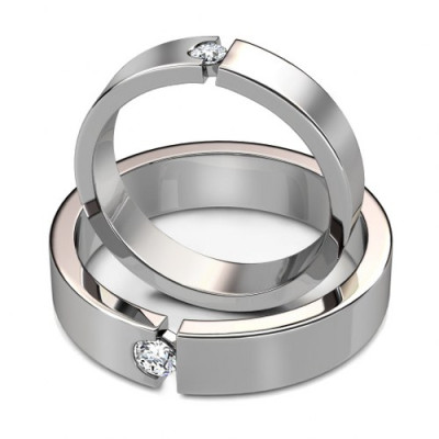 14KT White Gold 0.35CT Round Cut Diamonds Wedding Set