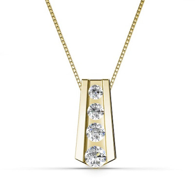0.65CT Of I-K Color and SI2-I1 Clarity 14KT Yellow Gold Round Cut Diamond Pendant