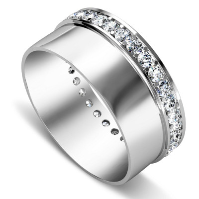 1.00CT Round Cut Diamonds Men's Wedding Band