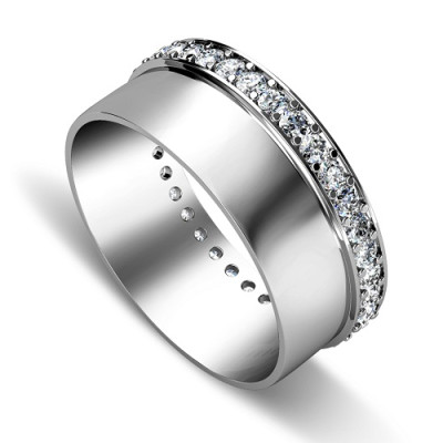 0.75CT Round Cut Diamond Wedding Band