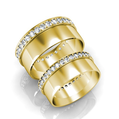 1.75CT Round Cut Diamonds Wedding Set In 14KT Yellow Gold
