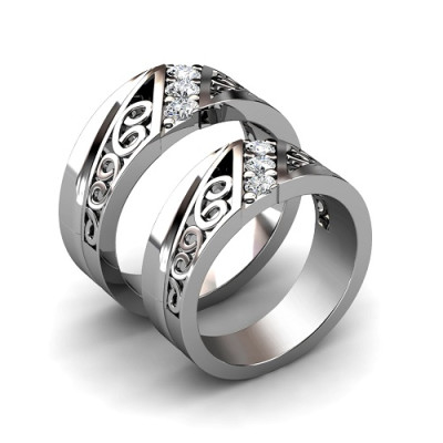 0.45CT Round Cut Diamonds 14KT White Gold Wedding Set