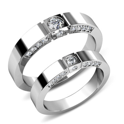 1.00CT Diamonds Round Cut Matching Wedding Set