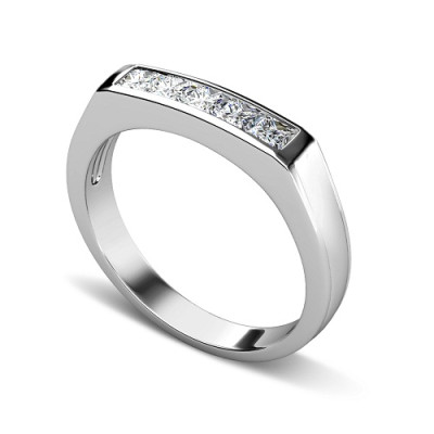 1.00CT Princess Cut Diamonds Men's Wedding Band