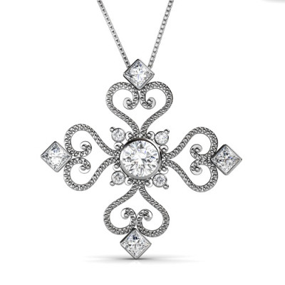 0.70CT Round Cut Diamonds with 14KT White Gold Heart Pendant (I-K Color and SI2-I1 Clarity)