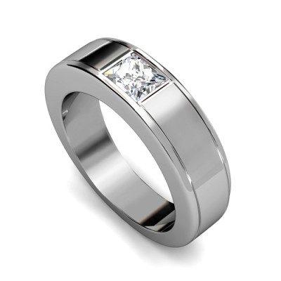 0.65CT Princess Cut Diamonds Men's Wedding Band