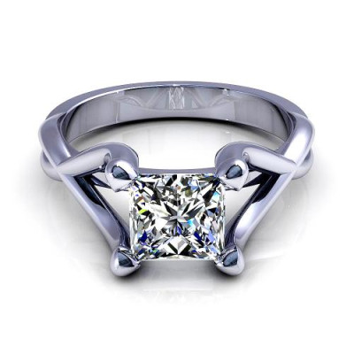 0.35CT princess cut diamonds solitaire ring
