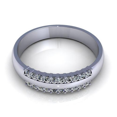 0.25CT round cut diamonds wedding band