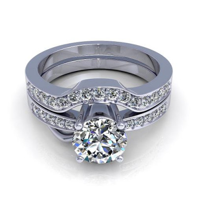 0.95CT round cut diamonds bridal set