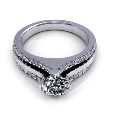 1.00CT round cut diamonds engagement ring