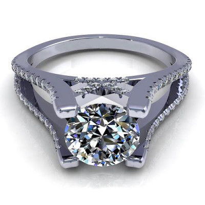 0.95CT round cut diamonds engagement ring