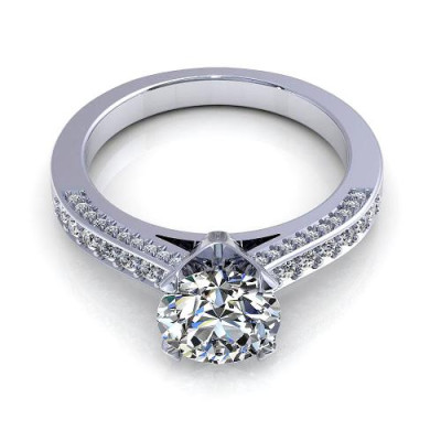 0.95CT round cut diamonds engagement ring