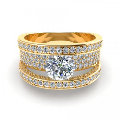 2.80CT round cut diamonds engagement ring