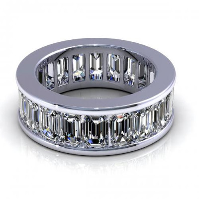 3.00CT emerald cut diamonds eternity ring
