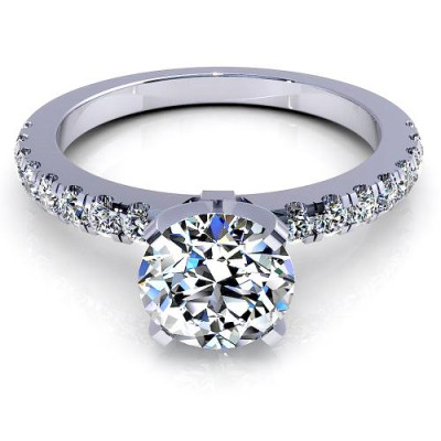 0.75CT round cut diamonds engagement ring