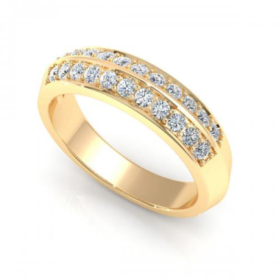 0.45CT round cut diamonds wedding band